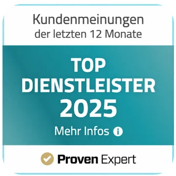 ProvenExpert-Siegel TOP DIENSTLEISTER 2025 – Dr. Jochen Kaufmann