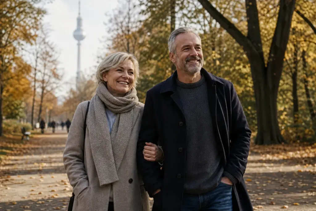 Rauchfrei in Berlin: Paar spaziert entspannt durch den Park
