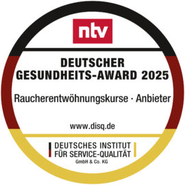 Auszeichnung Preisträger Deutscher Gesundheits-Award 2025 in der Kategorie Raucherentwöhnung